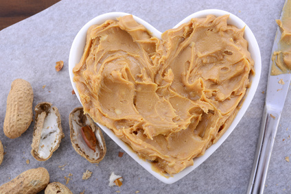 Peanut Butter in Heart Dish